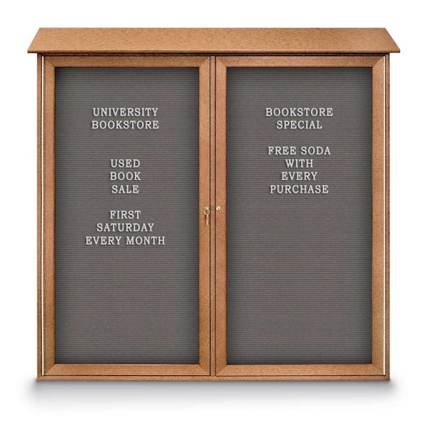 Indoor Enclosed Combo Board, 48"x36", Satin Frame/White Porcelain & Surf